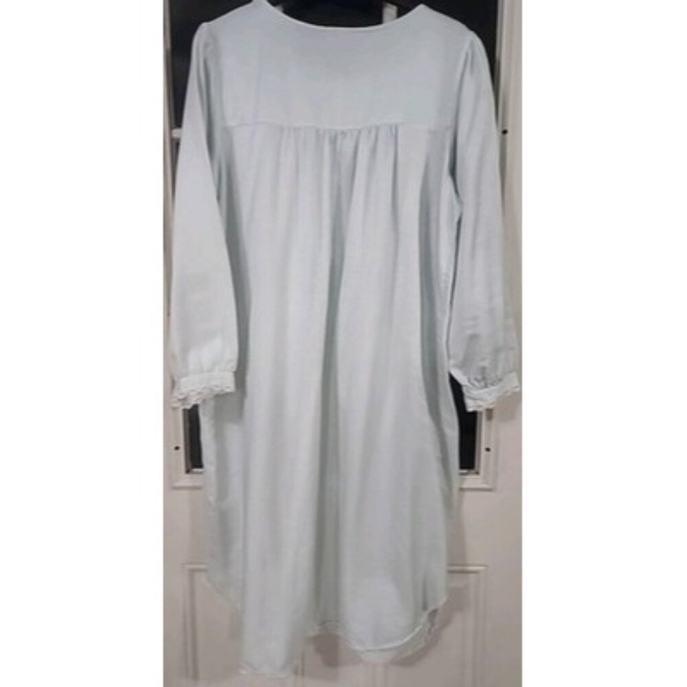 Beautiful Bridal‎ Mint Green Satin Nightgown with Pink Embroidery Vintage Dress - Picture 9 of 16